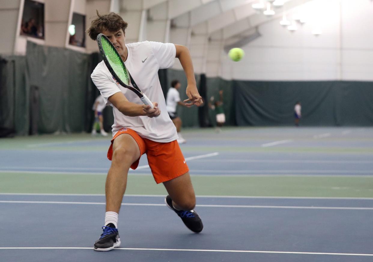 Orange's Kallan Arledge teamed with Parth Patel to finish third in the Division I state tournament. It was the top finish in program history for the Pioneers.