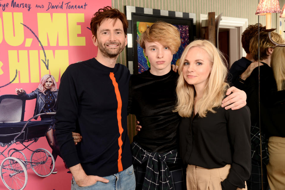 David Tennant, Ty Tennant and producer Georgia Tennant attend a special screening of "You, Me And Him" at Charlotte Street Hotel on March 29, 2018 in London, England.  (Photo by Dave J Hogan/Dave J Hogan/Getty Images)