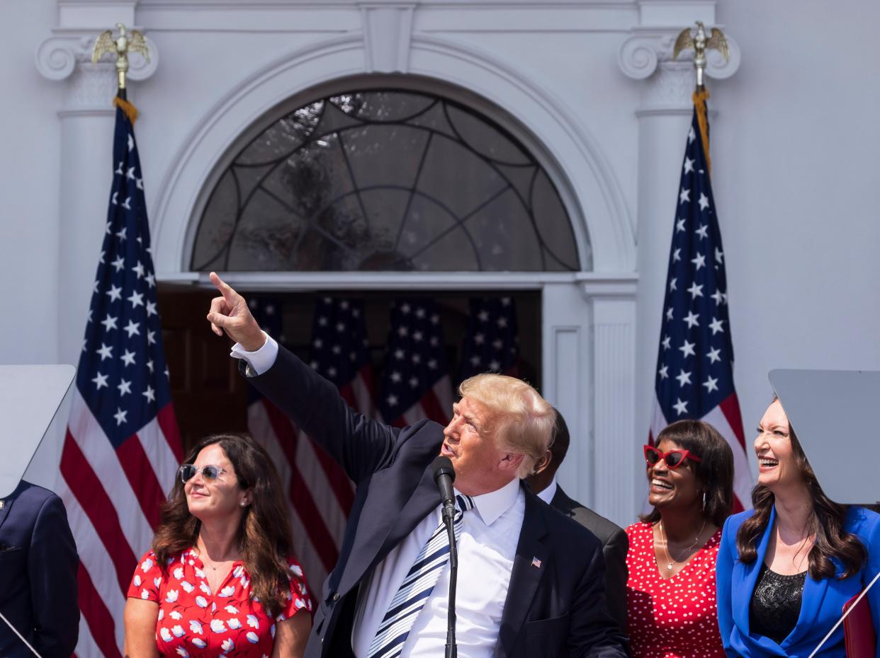 Donald Trump at Bedminster  (EPA)