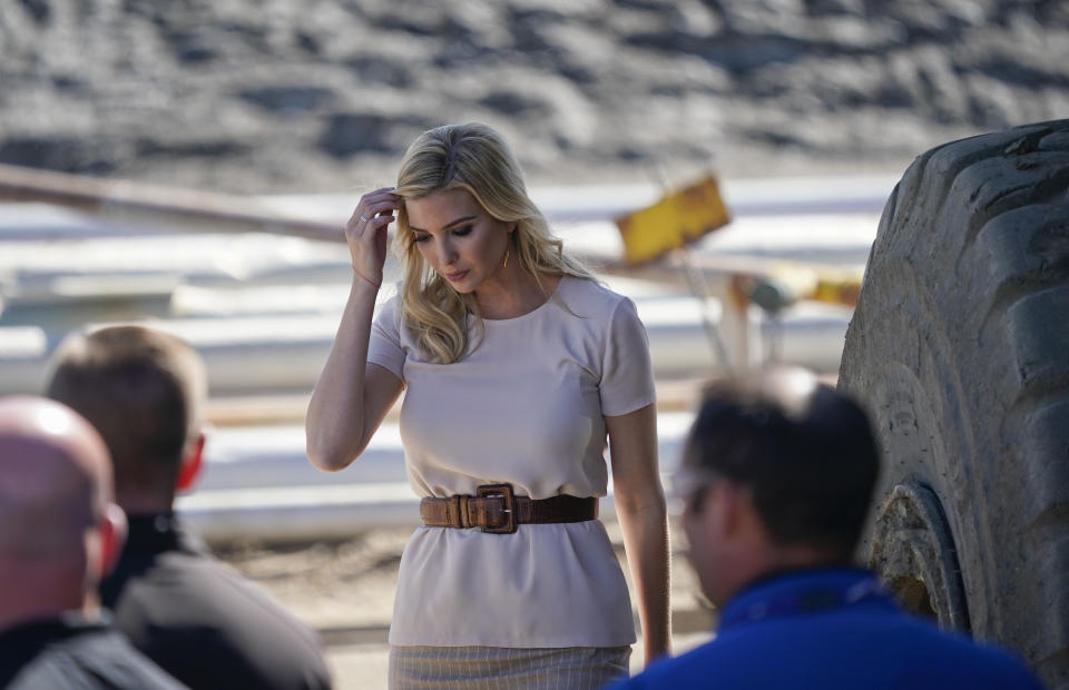 Ivanka looked predictably embarrassed at her father’s words [Photo: AP]