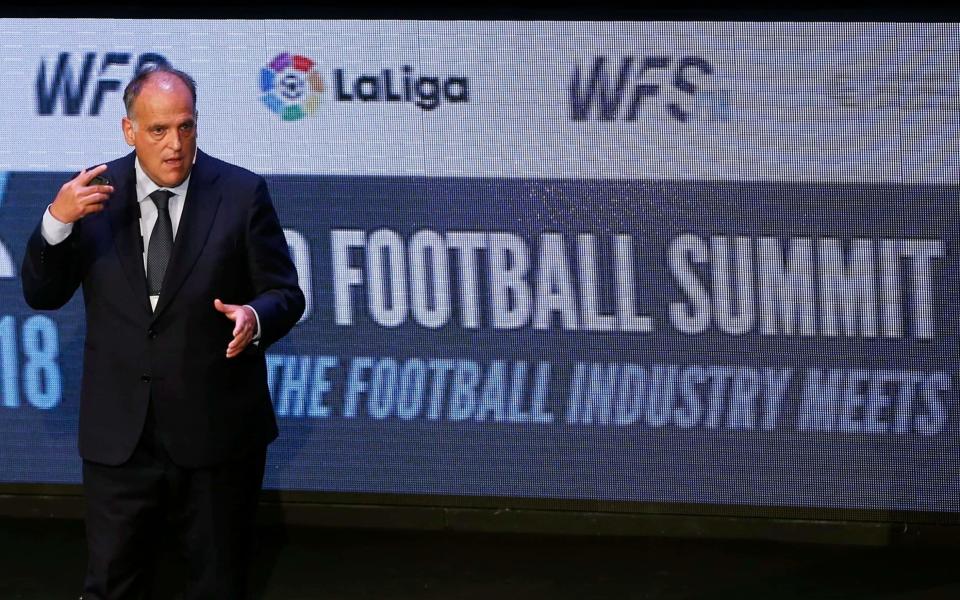 The Spanish football league, La Liga, is headed by Javier Tebas - AP