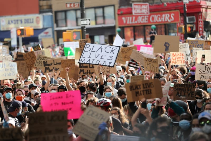 Protest against the death in Minneapolis police custody of George Floyd, in New York