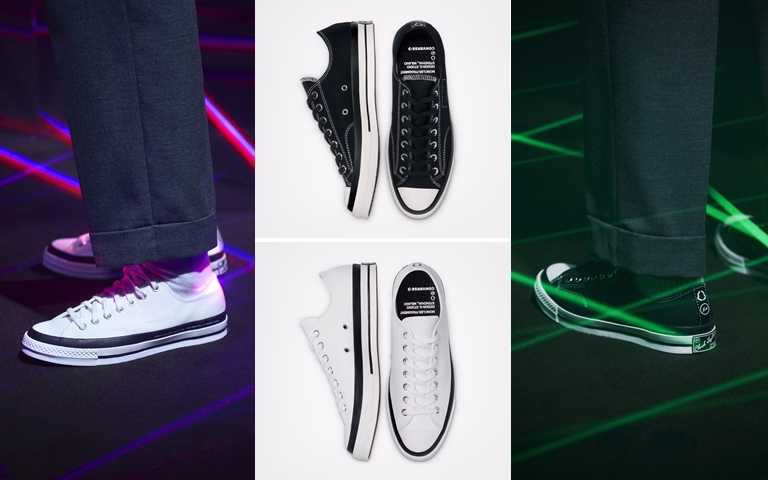 7 MONCLER FRAGMENT + CONVERSE CHUCK 70系列鞋款建議售價為NT4,380，將在9月3日起於INVINCIBLE開始販售。（圖／Converse）