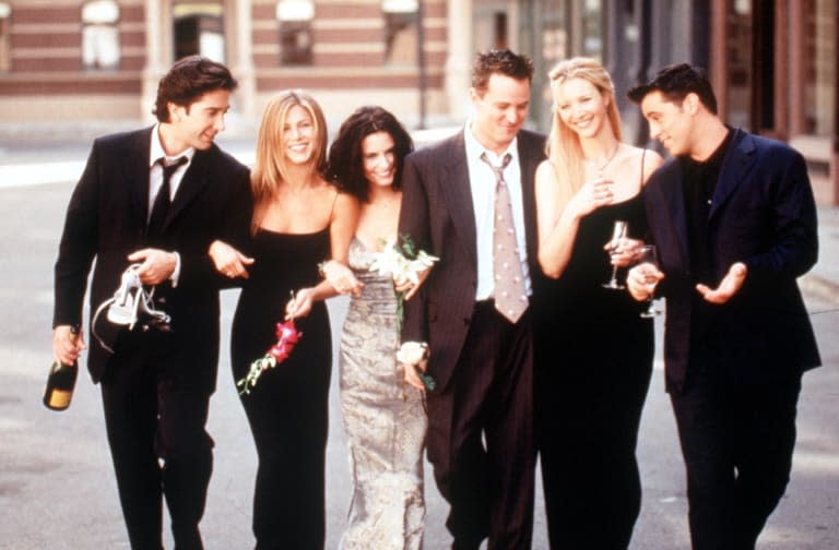 The Cast Of Friends 1999 2000 Season From L R: David Schwimmer Jennifer Aniston Courteney Cox Ar