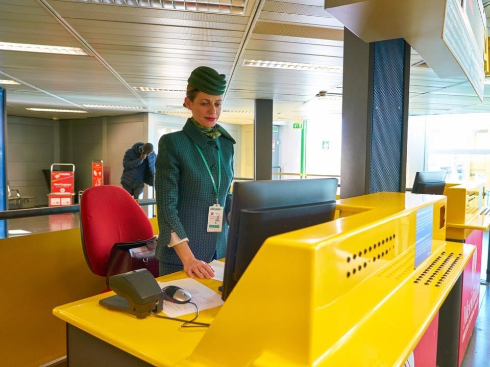 Alitalia staff at Milan Linate