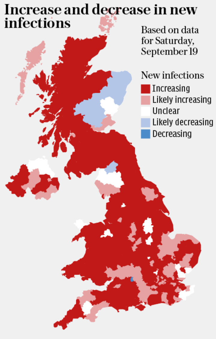 Increase and decrease in new infections