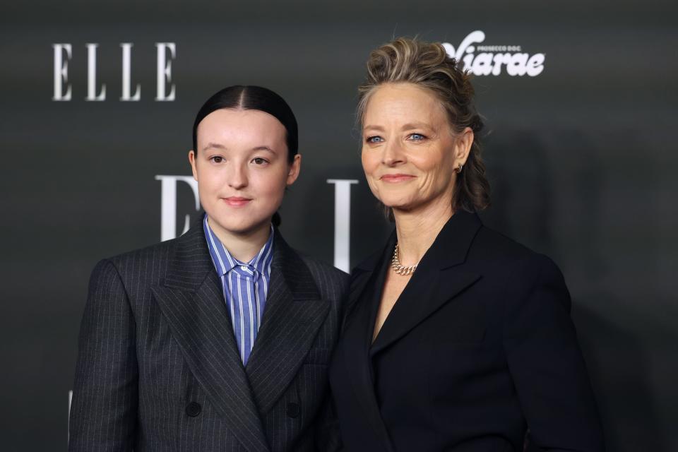 Bella Ramsey and Jodie Foster attends ELLE's Women in Hollywood Celebration at Nya Studios on December 05, 2023 in Los Angeles, California.