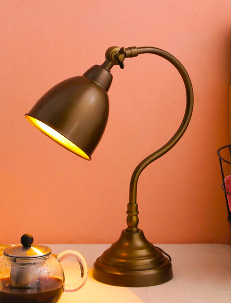 Brown Metal Table Lamp
