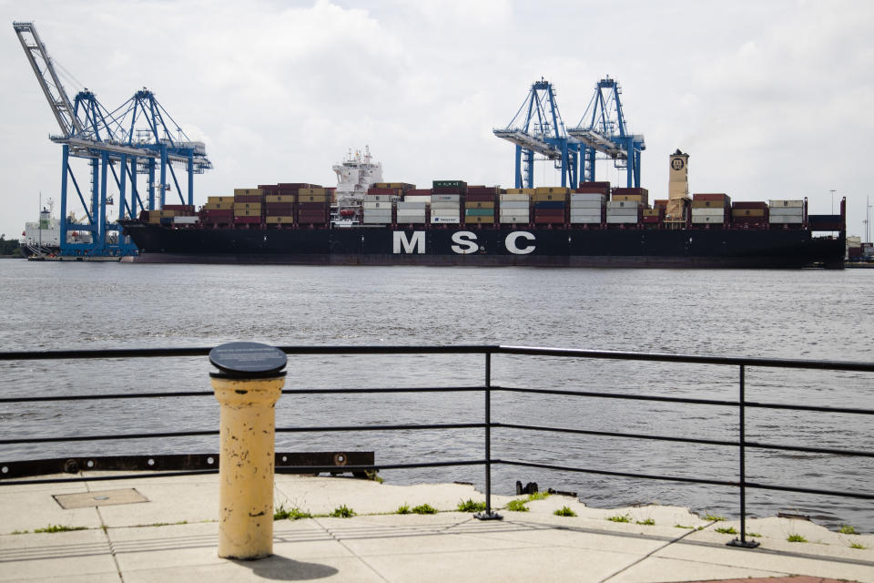 This photo shows the MSC Gayane container ship on the Delaware River in Philadelphia, Tuesday, June 18, 2019. U.S. authorities have seized more than $1 billion worth of cocaine from a ship at a Philadelphia port, calling it one of the largest drug busts in American history. The U.S. attorney’s office in Philadelphia announced the massive bust on Twitter on Tuesday afternoon. Officials said agents seized about 16.5 tons (15 metric tons) of cocaine from a large ship at the Packer Marine Terminal. (AP Photo/Matt Rourke)