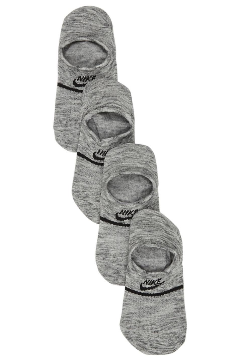 19) Two-Pack Grey SNKR No Show Socks