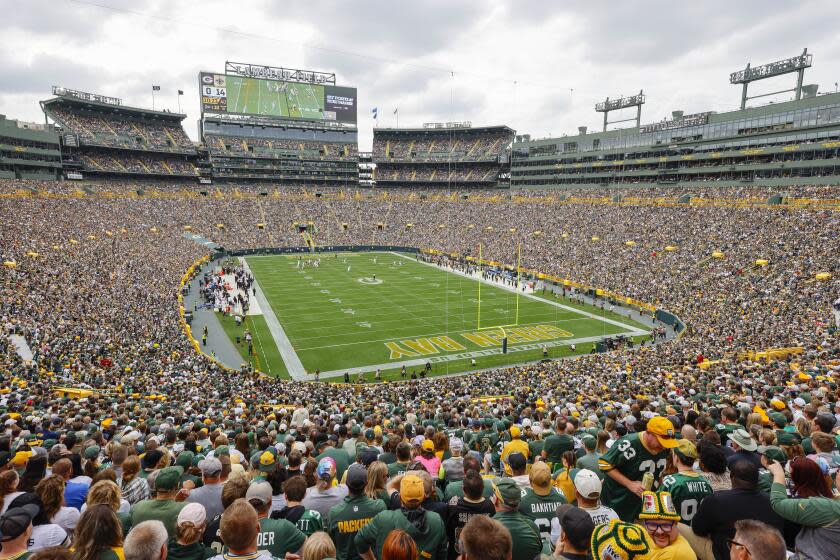 A general view of Lambeau Field.