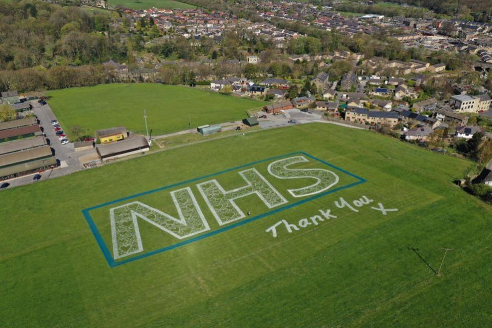 Bradford Telegraph and Argus: In April 2020, Jamie Wardley created a Thank You NHS image in a field.