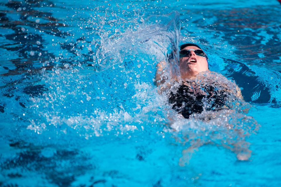 Florida State swimmer Ariana Ottavianelli competes against other Seminoles and Tampa swimmers in a meet at Morcom Aquatics Center on Friday, Jan. 27, 2023. 