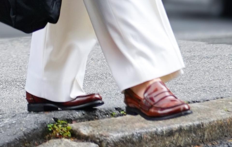 A closer look at the loafers worn by Kim Cattrall in New York City