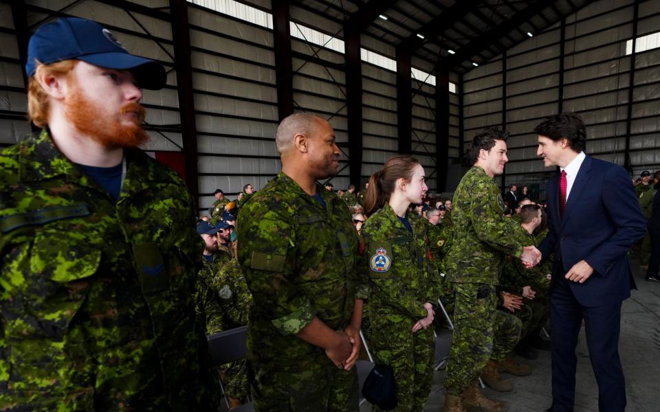 Justin Trudeau meets troops