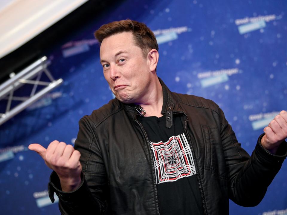 SpaceX owner and Tesla CEO Elon Musk poses on the red carpet of the Axel Springer Award 2020 on December 01, 2020 in Berlin, Germany.