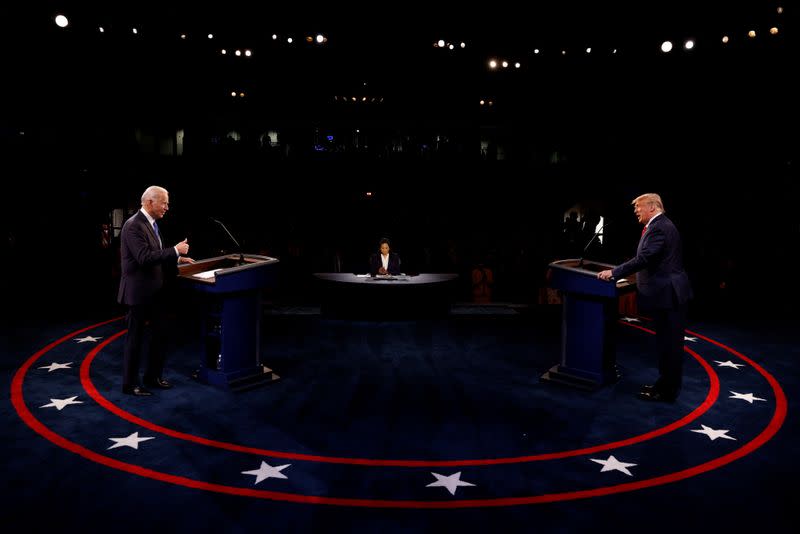 President Trump and Democratic presidential nominee Biden participate in their second debate in Nashville