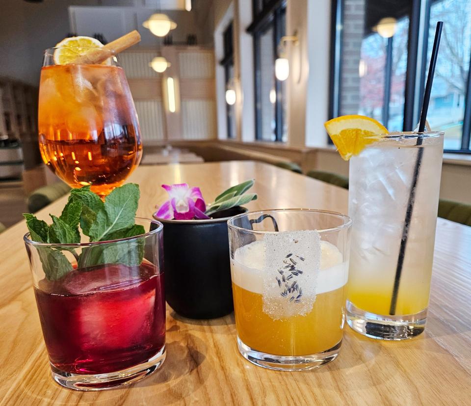 The Elm just added new zero- and low-alcohol cocktails as part of its winter menu. Here's a selection, seen on Jan. 18, 2024.