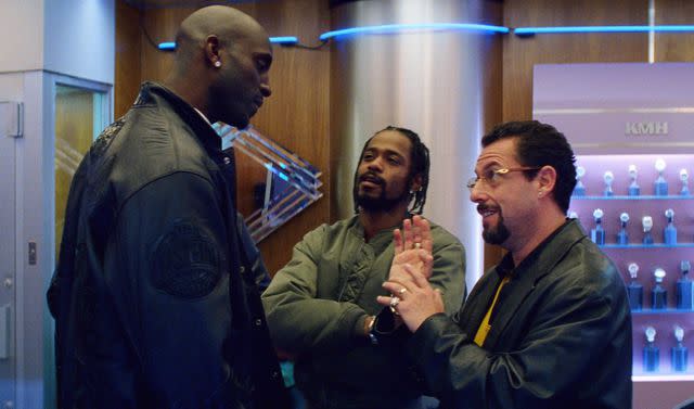 A24 Kevin Garnett, LaKeith Stanfield, and Adam Sandler in 'Uncut Gems'