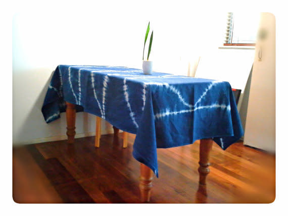 Get it <a href="https://www.etsy.com/listing/471028534/shibori-fish-scale-linen-tablecloth" target="_blank">here</a>.