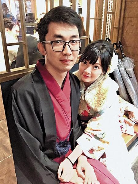 優格姐姐和老公前往日本旅遊，曬穿和服恩愛照。（翻攝自優格姐姐臉書）