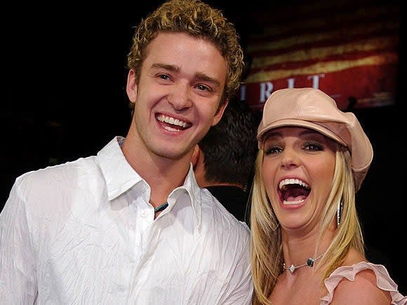 Britney Spears and Justin Timberlake at the 2002 premiere of Spears' film 'Crossroads': Lucy Nicholson/AFP/Getty Images