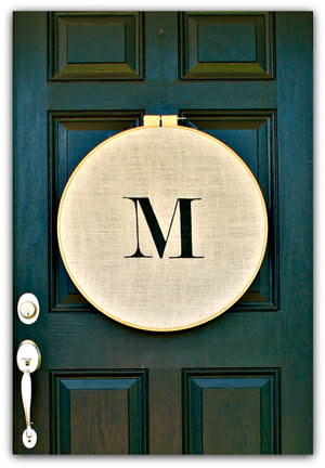 Embroidery Hoop Monogram Door Hanging