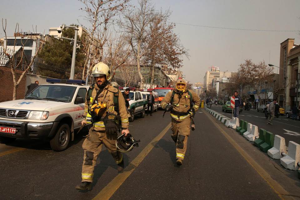 Deadly fire destroys high-rise building in Tehran, Iran