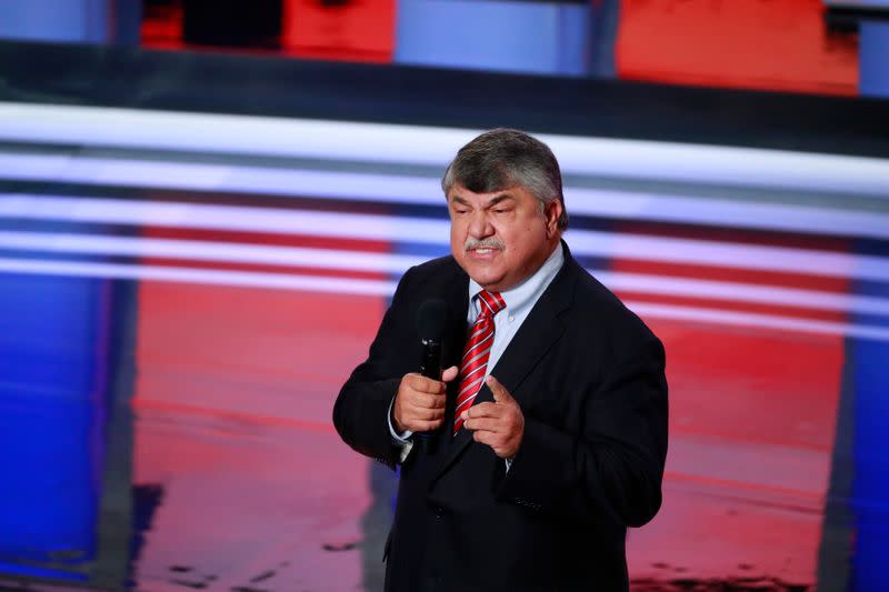 Richard Trumka, President of the AFL-CIO, speaks on the first night of the second 2020 Democratic U.S. presidential debate in Detroit