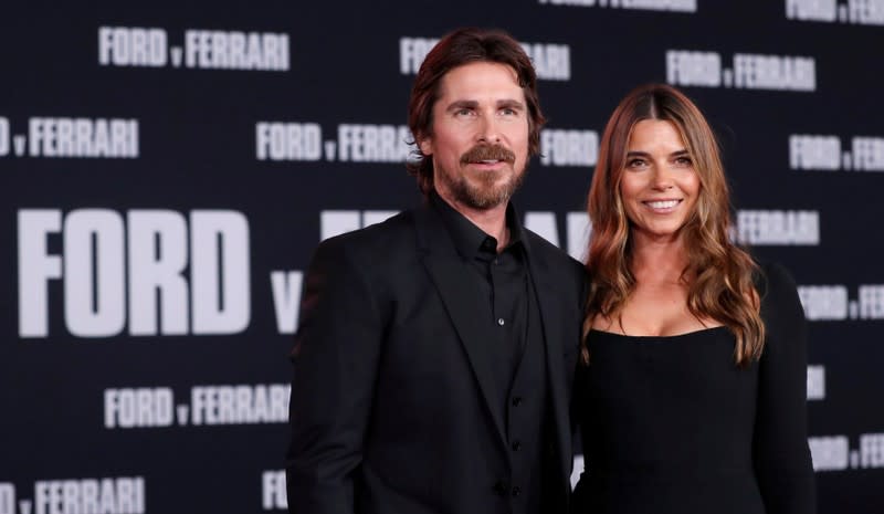 FILE PHOTO: Cast member Bale and his wife Sibi Blazic pose at a special screening for the movie "Ford v Ferrari" in Los Angeles