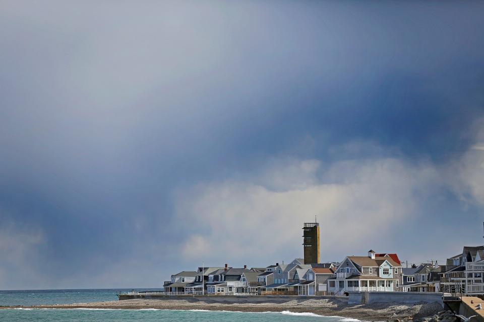 Low storm clouds move in over the Brant Rock section of Marshfield on Sunday, March 14, 2021.
