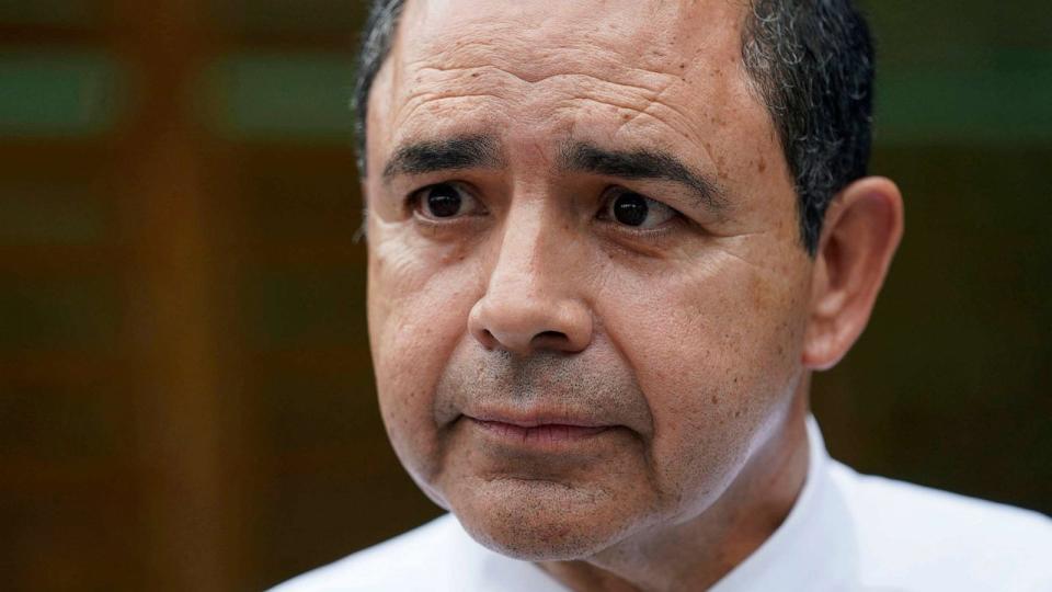 PHOTO: FILE - Rep. Henry Cuellar, D-Texas, talks to a member of the media during a campaign event in San Antonio, May 4, 2022. (Eric Gay/AP, FILE)