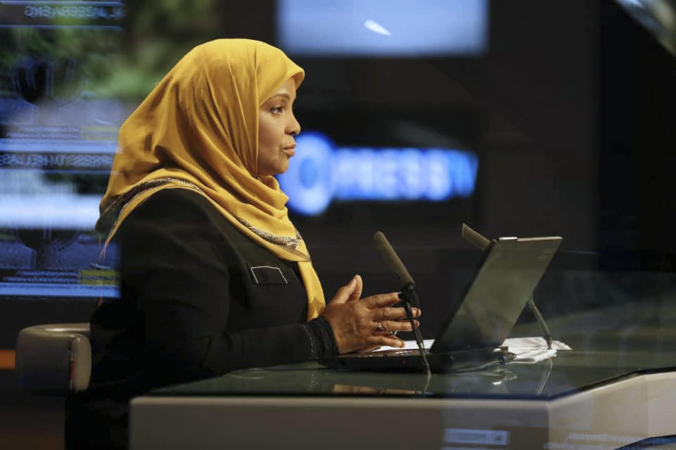 This undated photo provided by Iranian state television's English-language service, Press TV, shows its American-born news anchor Marzieh Hashemi. On Friday, Jan. 18, 2019, Iran's state-run English-language channel reported that its American anchorwoman detained in the U.S. will appear in court in Washington. Press TV said Marzieh Hashemi's court appearance is Friday. (Press TV via AP)