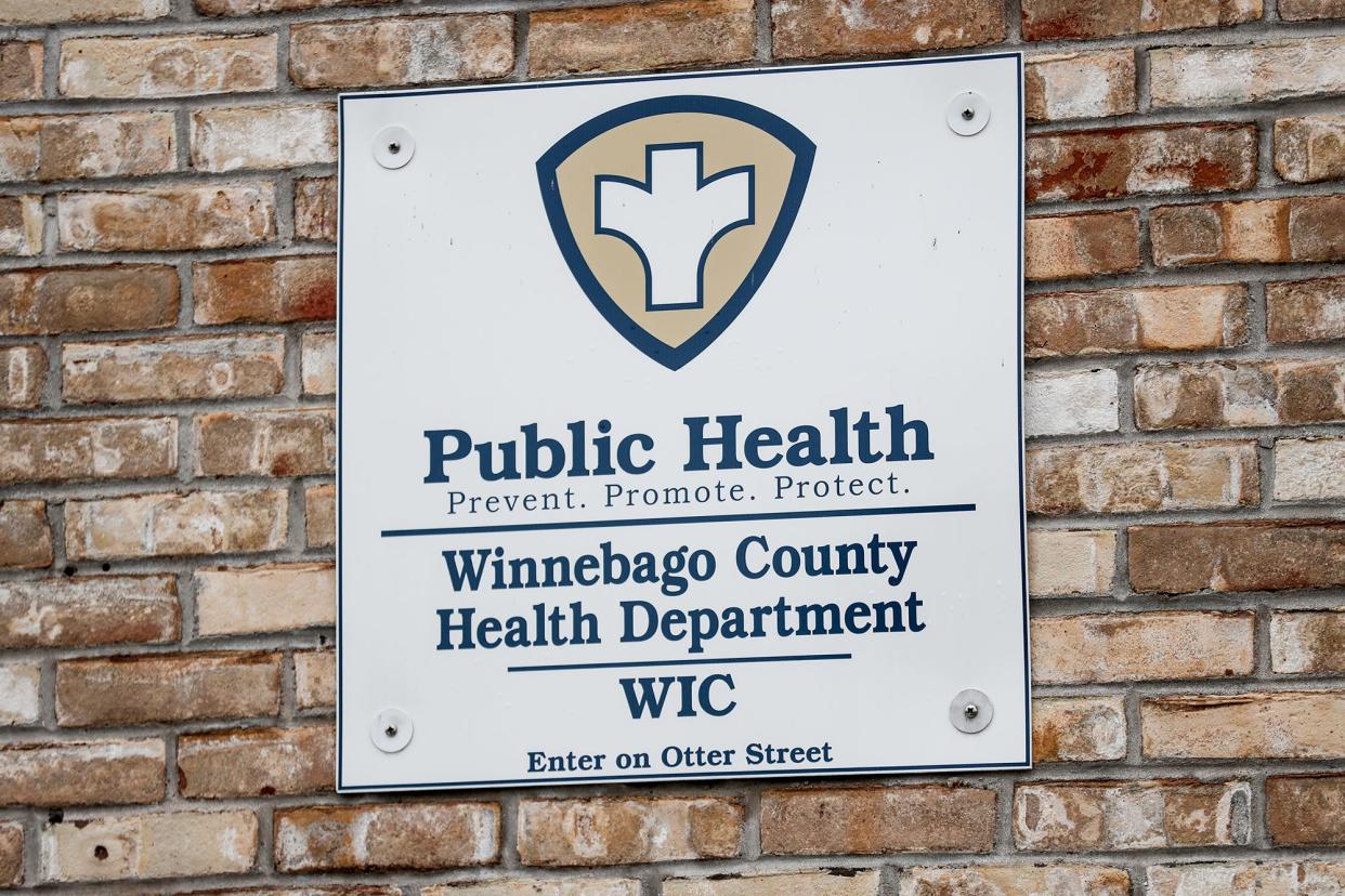 A sign on the Winnebago County Health Department building Wednesday, Nov. 25, 2020 at 112 Otter St. in Oshkosh, Wisconsin.