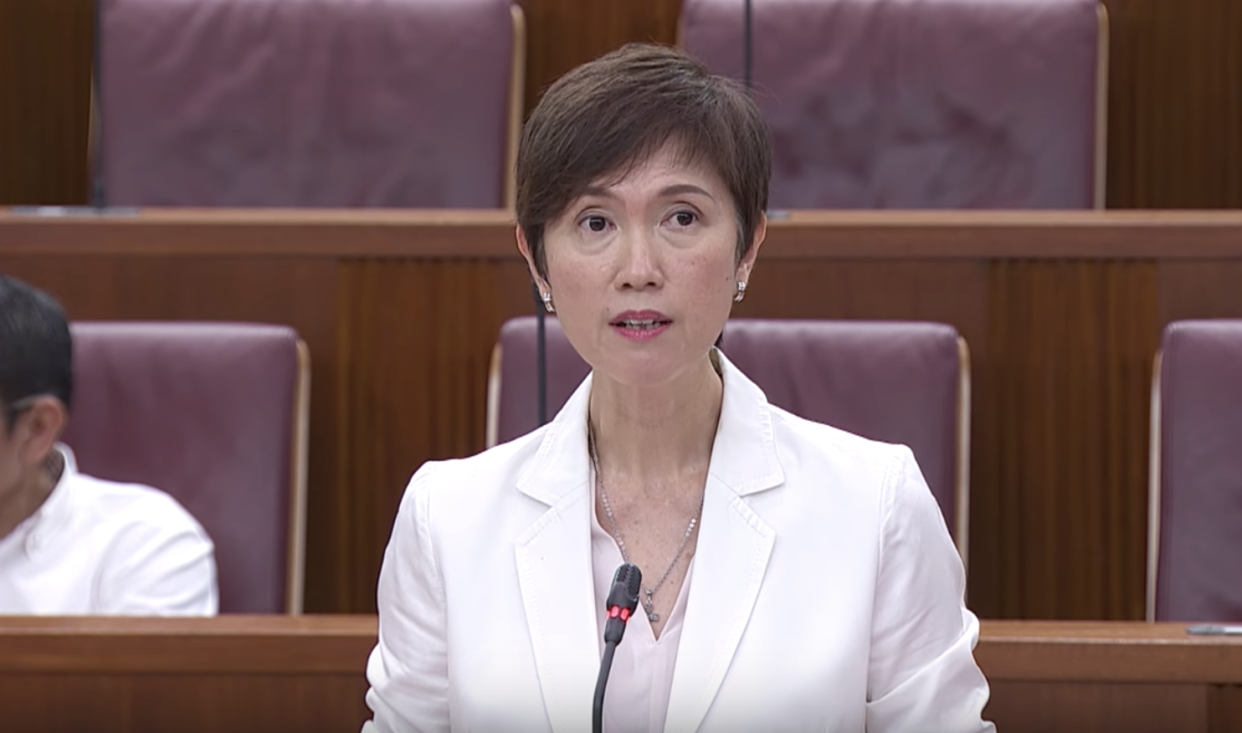 Second Minister for Home Affairs Josephine Teo addresses Parliament. PHOTO: Screengrab from Gov.sg YouTube channel