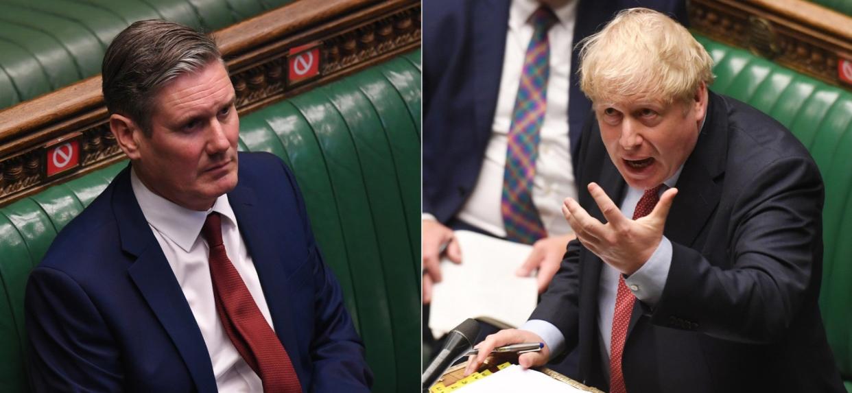 Keir Starmer and Boris Johnson clash at prime minister's questions (Parliament)