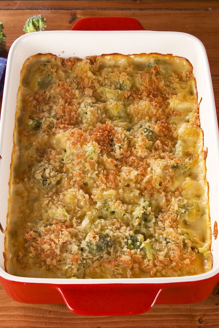 <p>Chicken Divan is an easy casserole that is full of <a href="https://www.delish.com/cooking/g577/recipes-with-rotisserie-chicken/" rel="nofollow noopener" target="_blank" data-ylk="slk:rotisserie chicken;elm:context_link;itc:0;sec:content-canvas" class="link ">rotisserie chicken</a> and <a href="https://www.delish.com/cooking/nutrition/g241/broccoli-recipes/" rel="nofollow noopener" target="_blank" data-ylk="slk:broccoli;elm:context_link;itc:0;sec:content-canvas" class="link ">broccoli</a>. It has the perfect crunchy top and wonderful on its own or served over rice or pasta. It's simple and fast with very little work. The perfect <a href="https://www.delish.com/cooking/recipe-ideas/g3338/best-weeknight-dinners/" rel="nofollow noopener" target="_blank" data-ylk="slk:weeknight dinner;elm:context_link;itc:0;sec:content-canvas" class="link ">weeknight dinner</a>!</p><p>Get the <strong><a href="https://www.delish.com/cooking/recipe-ideas/a28411848/easy-chicken-divan-recipe/" rel="nofollow noopener" target="_blank" data-ylk="slk:Chicken Divan recipe;elm:context_link;itc:0;sec:content-canvas" class="link ">Chicken Divan recipe</a></strong>.</p>