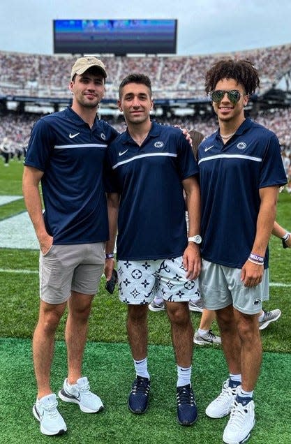 During a Penn State football game last season, Dan Conlan and two of his teammates were honored for their academic success. That's Conlan on the far left.