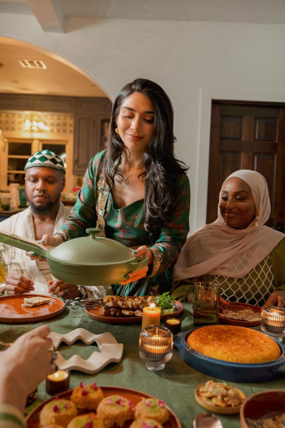 PHOTO: Cookware brand 'Our Place' co-founder Shiza Shahid honors her company’s first Eid collection with dinner at her home during the holiday. (Courtesy Simrah Farrukh)