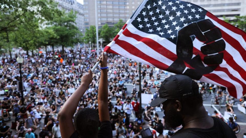 American flag Black Lives Matter, theGrio.com