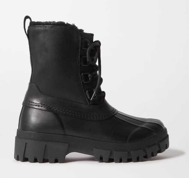 <p>Rag & Bone Rb Winter Shearling-Lined Leather and Rubber Ankle Boots, $149 (from $495), <a href="https://rstyle.me/+tZD_fC2w2gdo9gYfuoMupA" rel="nofollow noopener" target="_blank" data-ylk="slk:available here;elm:context_link;itc:0;sec:content-canvas" class="link ">available here</a>. </p>