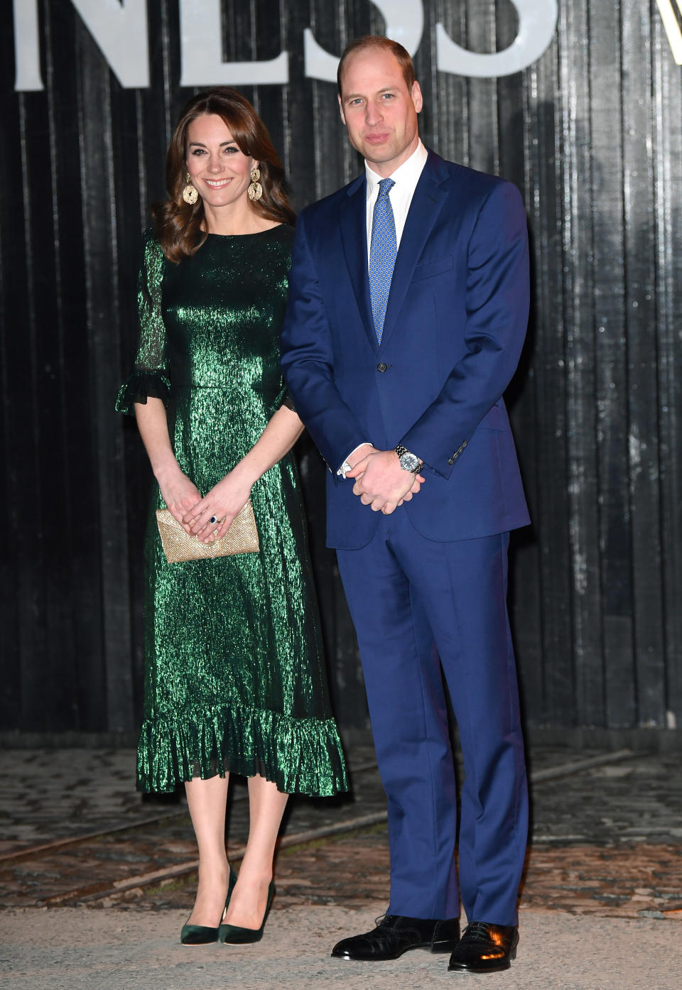 Duchess Catherine wore the Falconetti dress from The Vampire's Wife for the evening engagement in Dublin. (Getty)