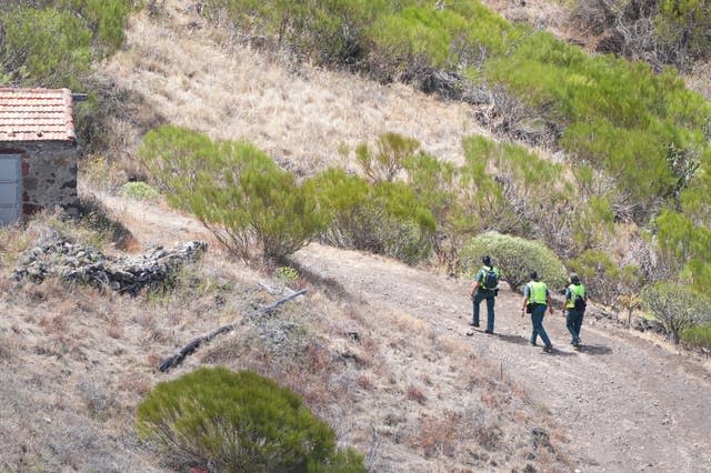 Members of a search and rescue team near the last known location of Jay Slater, near to the village of Masca