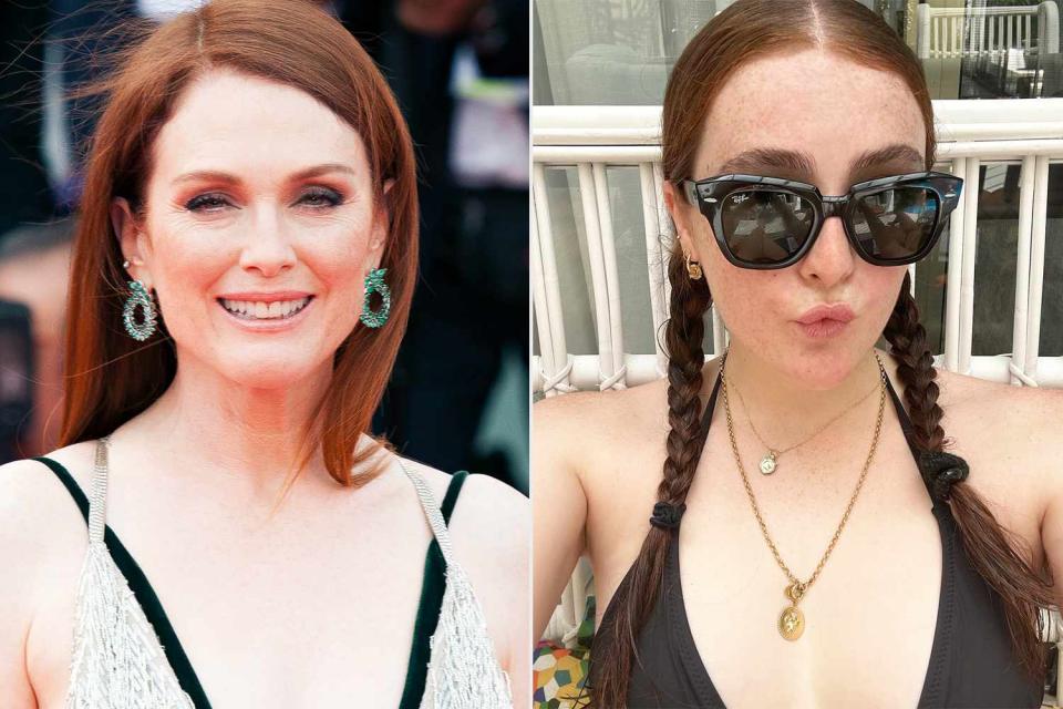 <p>Laurent KOFFEL/Gamma-Rapho via Getty; Julianne Moore/Instagram</p> Julianne Moore celebrates daughter Liv