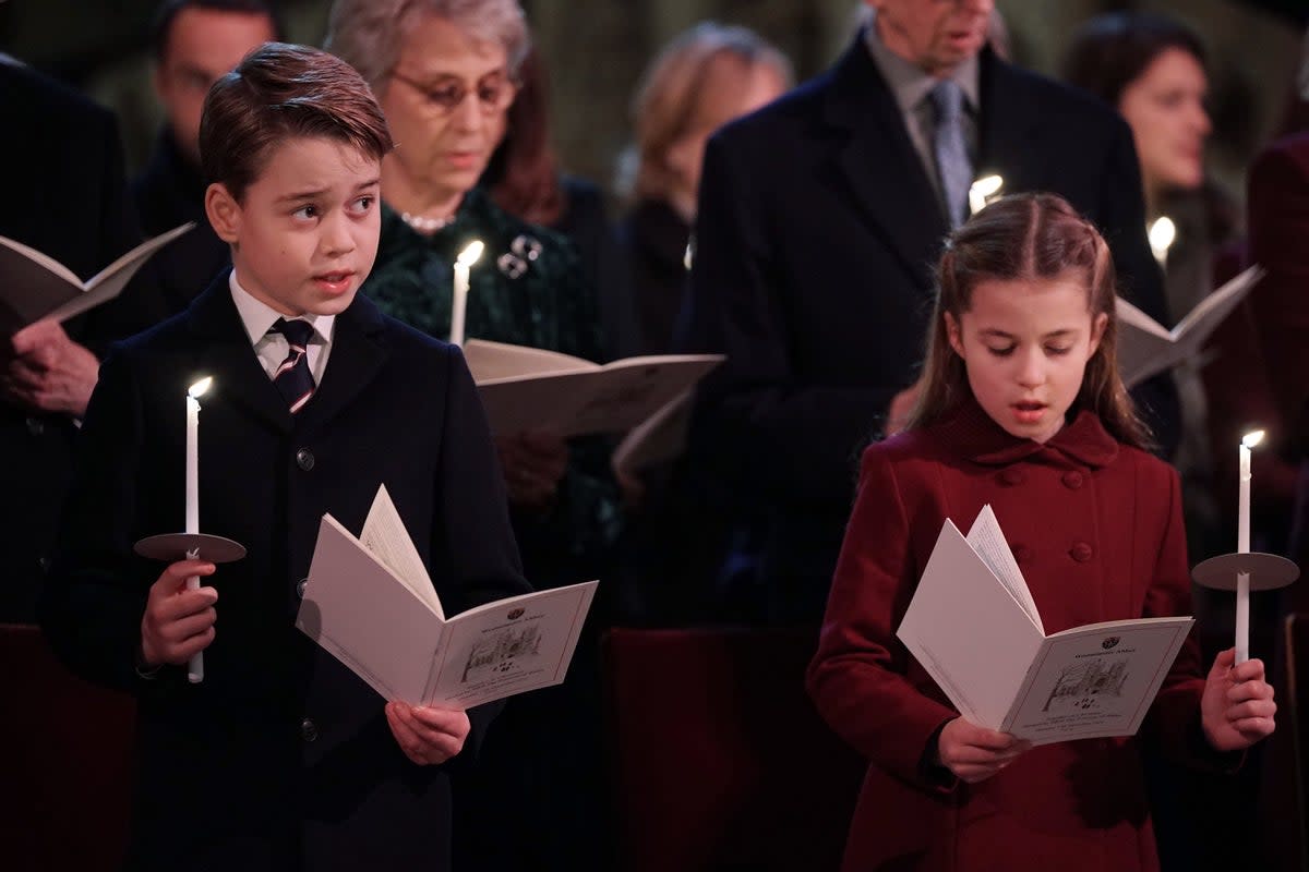 Prince George and Princess Charlotte joined their parents for a royal carol service (Yui Mok/PA) (PA Wire)