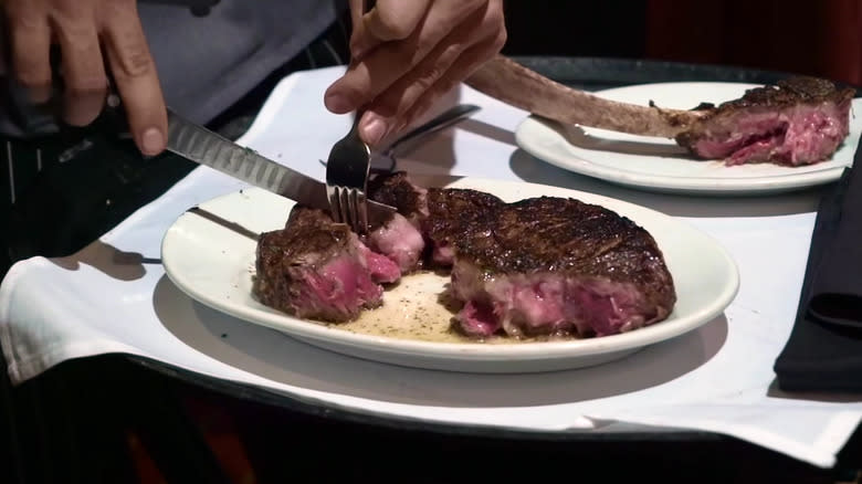 Ruth's Chris ribeye on plate