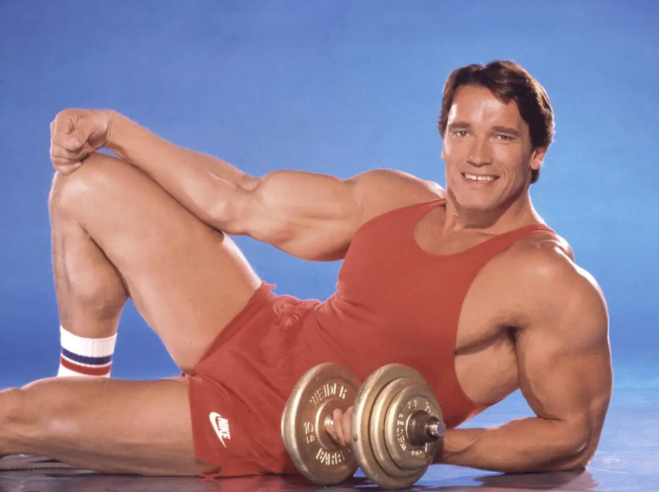 Arnold Schwarzenegger im Jahr 1985. - Copyright: Harry Langdon/Getty Images