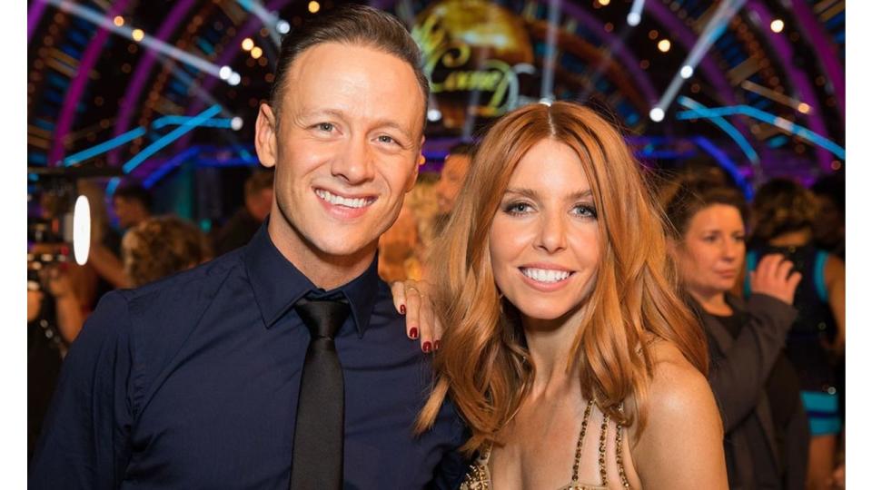 Kevin Clifton and Stacey Dooley on set at Strictly