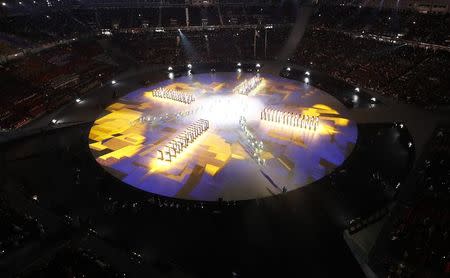 Pyeongchang 2018 Winter Olympics – Opening ceremony – Pyeongchang Olympic Stadium - Pyeongchang, South Korea – February 9, 2018 - A general view shows the opening ceremony. REUTERS/Pawel Kopczynski