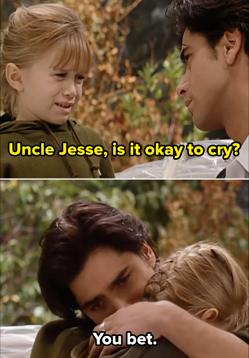 Michelle asking Uncle Jesse if it's okay to cry